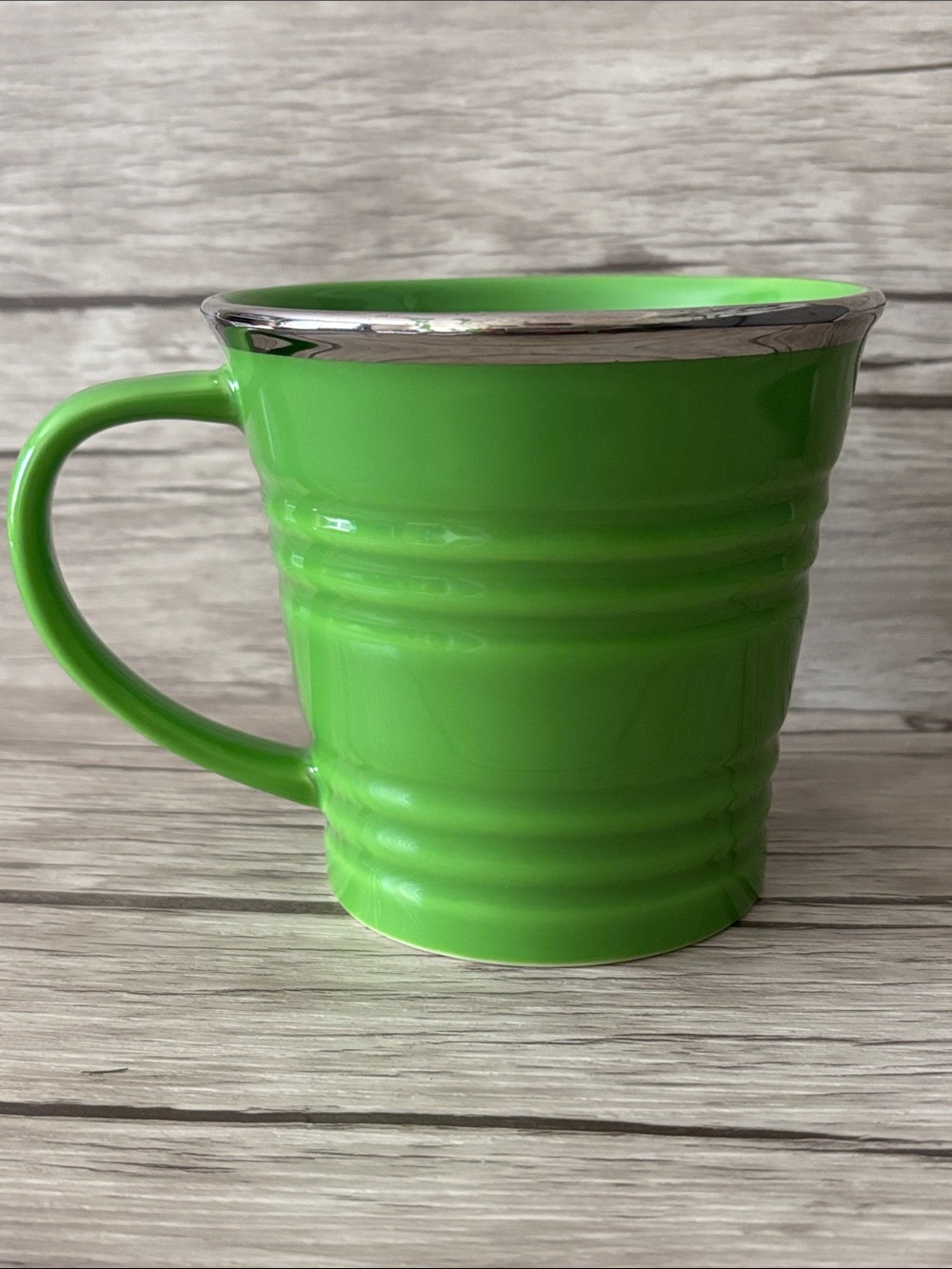 STARBUCKS 2007 Limited Edition Green Ribbed Sand Pail Coffee Tea Mug